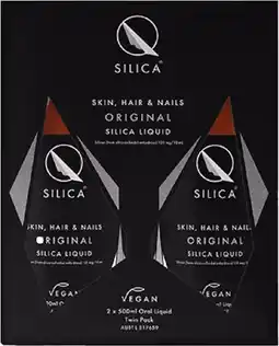 healthylife Qsilica Skin Hair & Nails Original Silica Liquid 500ml x 2 Pack offer