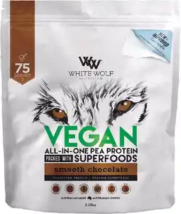 healthylife White Wolf Nutrition Vegan Protein With Superfoods Smooth Chocolate 2.25kg offer