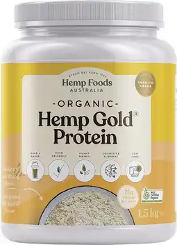 healthylife Hemp Foods Australia Organic Hemp Gold Protein Powder 1.5Kg offer