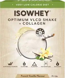 healthylife Isowhey VLCD & Collagen Shake French Vanilla 18 x 55g offer