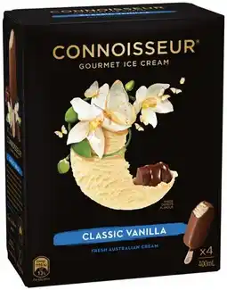 IGA Connoisseur Gourmet Ice Cream 4 Pack or Mini 6 Pack Selected Varieties offer