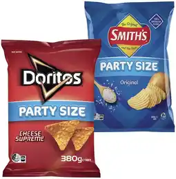 IGA Smith’s Crinkle Cut, Doritos Corn Chips 380g or Red Rock Deli Chips 290g Selected Varieties offer