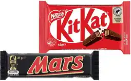 IGA Mars 44‑56g, Nestlé 35‑50g Medium Bars or M&M’s 35‑49g Selected Varieties offer