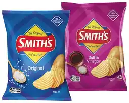 IGA Smith’s Crinkle Cut Chips 150-170g or Doritos Corn Chips 110-170g Selected Varieties offer