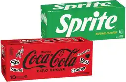 IGA Coca‑Cola, Sprite or Mount Franklin Lightly Sparkling Water 10x375mL Selected Varieties offer