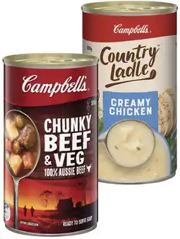 IGA Campbell’s Country Ladle 495‑505g or Chunky 505g Canned Soup Selected Varieties offer