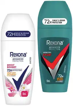 IGA Rexona Advanced Protection Antiperspirant Roll‑On 50mL Selected Varieties offer
