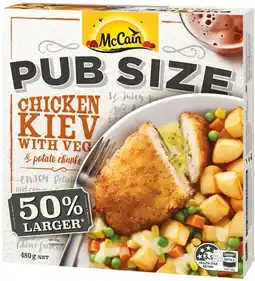 IGA McCain Pub Size Frozen Meal 480‑500g Selected Varieties offer