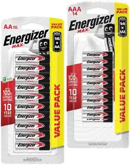 IGA Energizer Max Batteries AA 16 Pack or AAA 14 Pack offer