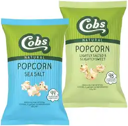 IGA Cobs Natural Popcorn 80‑120g Selected Varieties offer