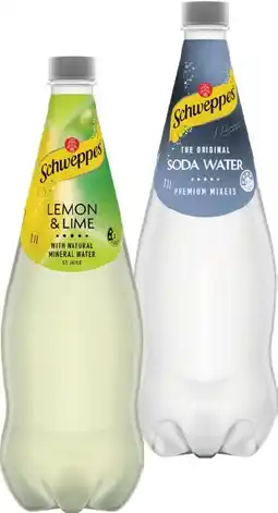 IGA Schweppes Mixers, Soft Drink or Natural Mineral Water 1.1 Litre Selected Varieties offer