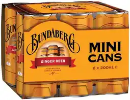 IGA Bundaberg Mini Cans 6x200mL Selected Varieties offer