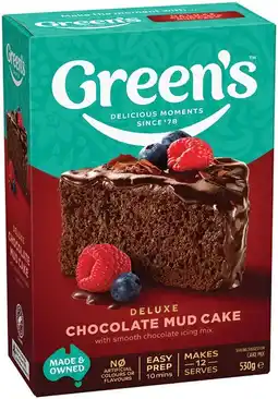 IGA Green’s Baking Mix 380‑630g or Pancake Shake Deluxe Choc Chip Buttermilk 335g Selected Varieties offer
