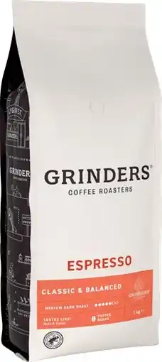 IGA Grinders Coffee Beans or Ground Coffee 1kg Selected Varieties offer