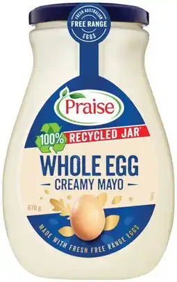 IGA Praise Whole Egg Creamy Mayo 670g offer