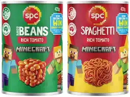 IGA SPC Baked Beans 425g, Spaghetti or Spag‑A‑Saurus 420g Selected Varieties offer