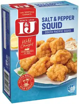 IGA I&J Salt & Pepper Squid or Calamari 360g Selected Varieties offer