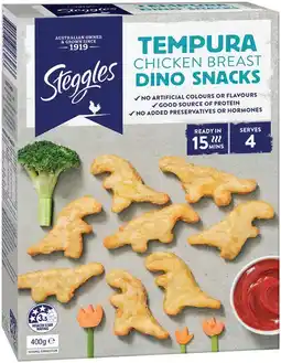 IGA Steggles Tempura Chicken Breast Dino Snacks 400g offer