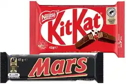 IGA Mars 44-56g, Nestlé 35-50g Medium Bars or M&M’s 35-49g Selected Varieties offer
