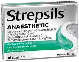 IGA Strepsils Anaesthetic Sore Throat Relief Lozenges 16 Pack Selected Varieties offer