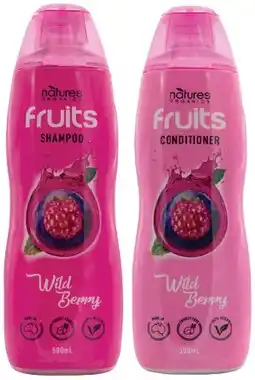IGA Natures Organics Fruits Shampoo or Conditioner 500mL Selected Varieties offer