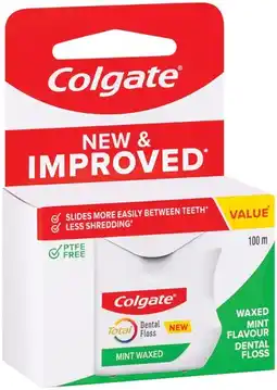 IGA Colgate Total Mint Waxed Dental Floss 100m or 360° Optic White Sonic Power Toothbrush 1 Pack offer