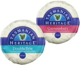 IGA Tasmanian Heritage Double Brie or Camembert 200g offer