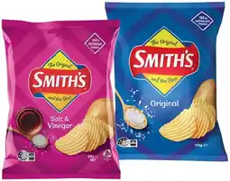IGA Smith’s Crinkle Cut Chips 150-170g or Doritos Corn Chips 110-170g Selected Varieties offer