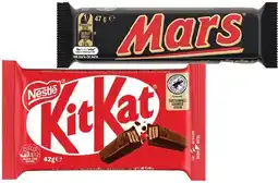 IGA Mars 44‑56g, Nestlé 35‑50g Medium Bars or M&M’s 35‑49g Selected Varieties offer