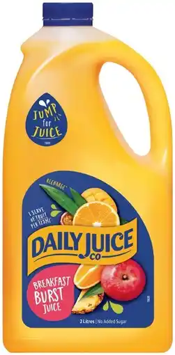 IGA Daily Juice Co No Added Sugar Breakfast Burst Juice or Cloudy Apple Juice 2 Litre offer