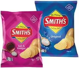 IGA Smith’s Crinkle Cut 150-170g or Doritos 110-170g Selected Varieties offer
