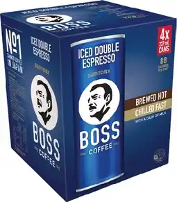 IGA Suntory Boss Coffee 4x237mL Selected Varieties offer