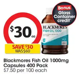 Coles Blackmores Fish Oil Capsules 400 Pack offer