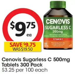 Coles Cenovis Sugarless C Tablets 300 Pack offer