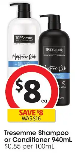 Coles Tresemme Shampoo or Conditioner offer