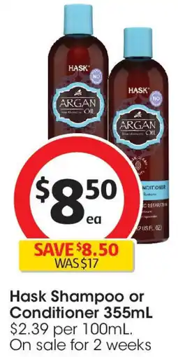 Coles Hask Shampoo or Conditioner offer