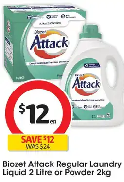 Coles Biozet Attack Regular Laundry Liquid or Powder offer