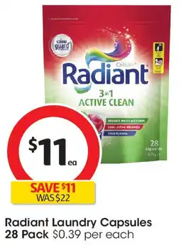 Coles Radiant Laundry Capsules 28 Pack offer