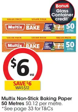 Coles Multix Non-Stick Baking Paper offer