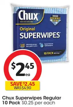 Coles Chux Superwipes Regular 10 Pack offer