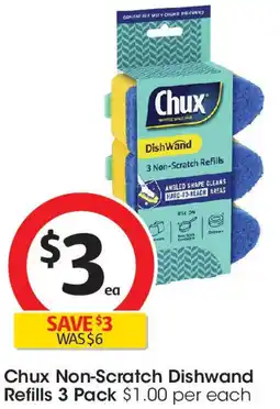 Coles Chux Non-Scratch Dishwand Refills 3 Pack offer
