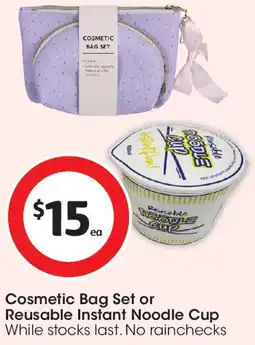 Coles Cosmetic Bag Set or Reusable Instant Noodle Cup offer