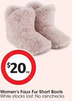 Coles Women's Faux Fur Short Boots offer