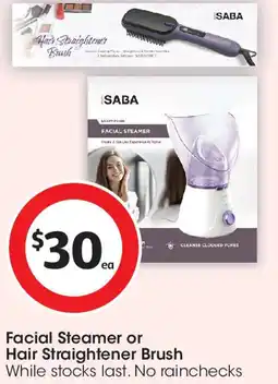Coles Facial Steamer or Hair Straightener Brush offer