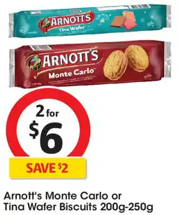 Coles Arnott's Monte Carlo or Tina Wafer Biscuits offer