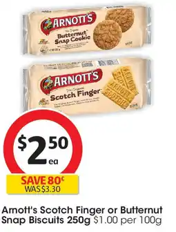 Coles Arnott's Scotch Finger or Butternut Snap Biscuits offer