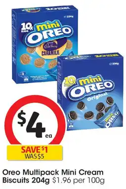 Coles Oreo Multipack Mini Cream Biscuits offer