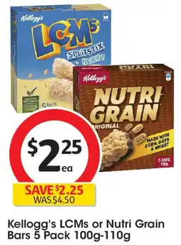 Coles Kellogg's LCMS or Nutri Grain Bars 5 Pack offer