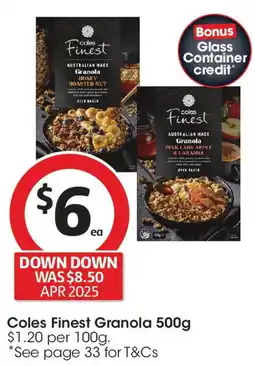 Coles Coles Finest Granola offer