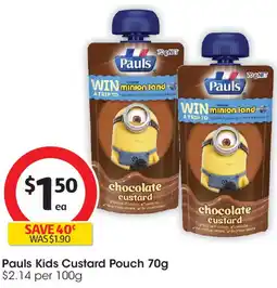 Coles Pauls Kids Custard Pouch offer